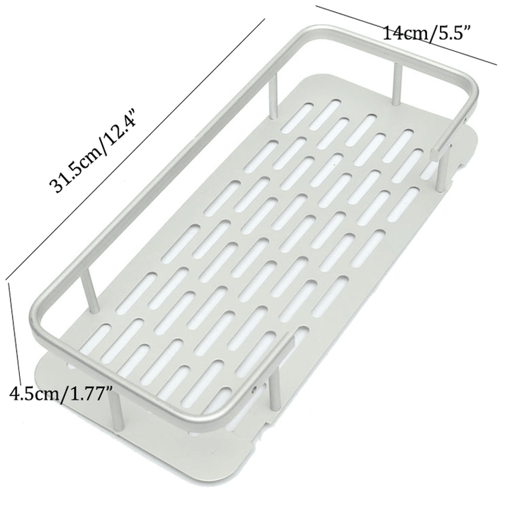 Hollow Out Aluminium Bathroom Kitchen Storage Rack Commodity Shelf Sundries Holder