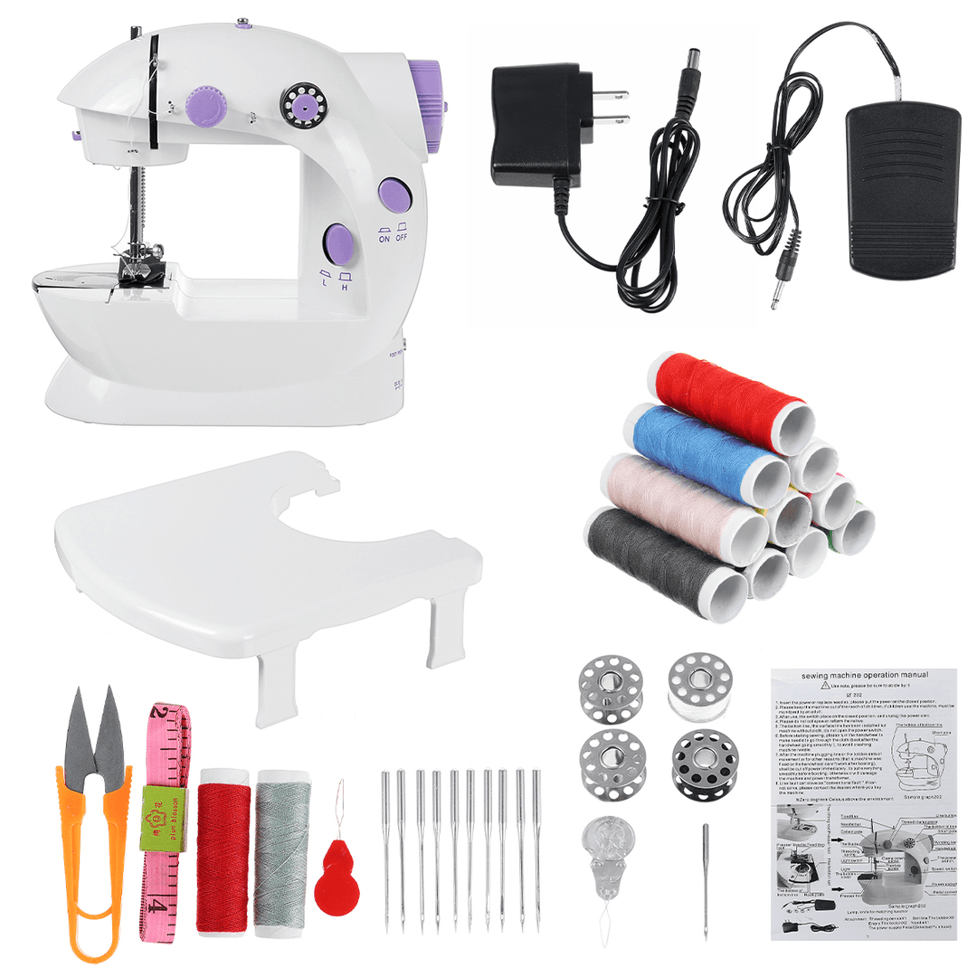 Rechargeable Portable Electric Sewing Machine Household Mini Sewing Machine W/ Light