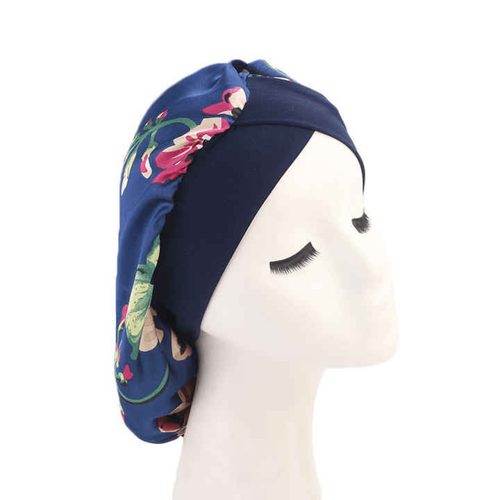 Adults Nightcap Wide-Brimmed Floral Men Women Sleeping Cap for Spring Autumn Winter - MRSLM