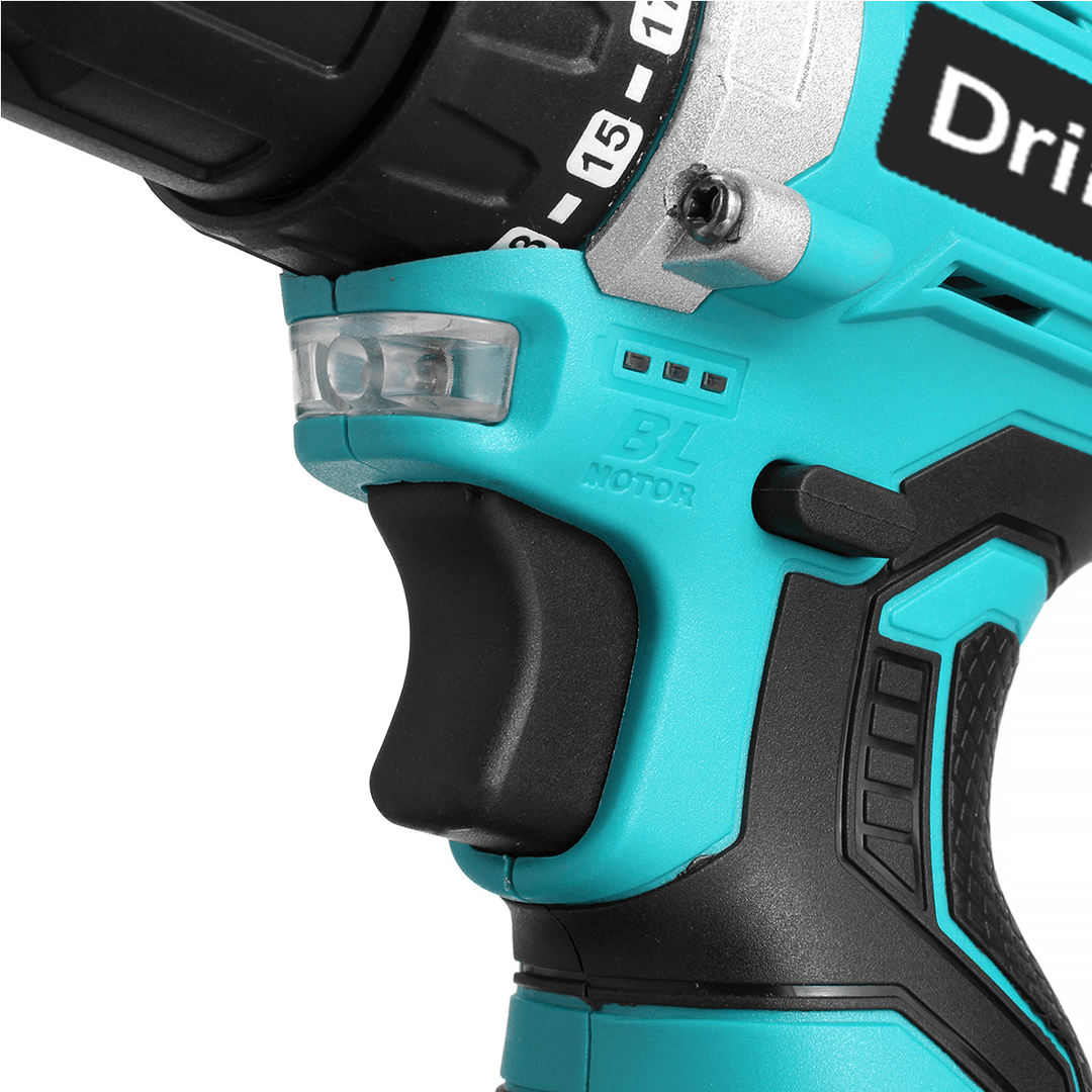 Drillpro 16.8V Brushless Electric Drill Driver Portable Rechargeable Screwdriver Power Tool W/ 1/2 Battery