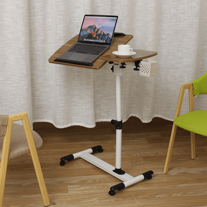 Mobile Rolling Laptop Desk Computer Table Stand Adjustable Bed Bedside Portable