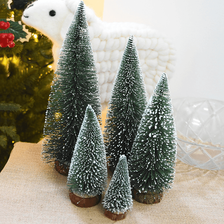 DIY Mini Christmas Tree Small Pine Tree Cedar Placed in the Desktop Home Decor Christmas Decoration Kids Gifts