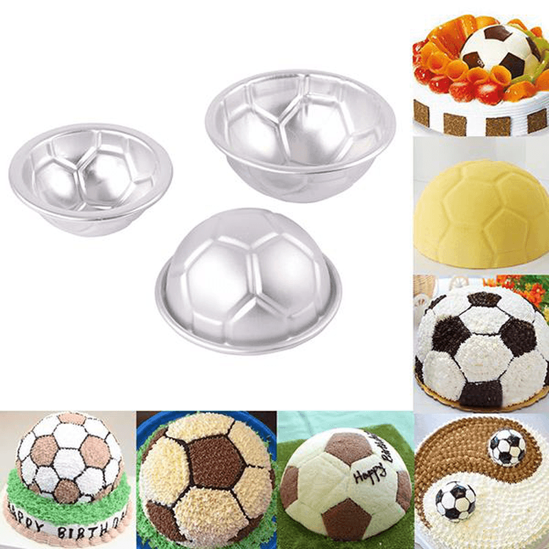 6Pcs Set Aluminum Metal Sphere Football Bath Bomb Molds 3 Size DIY Cake Crafts