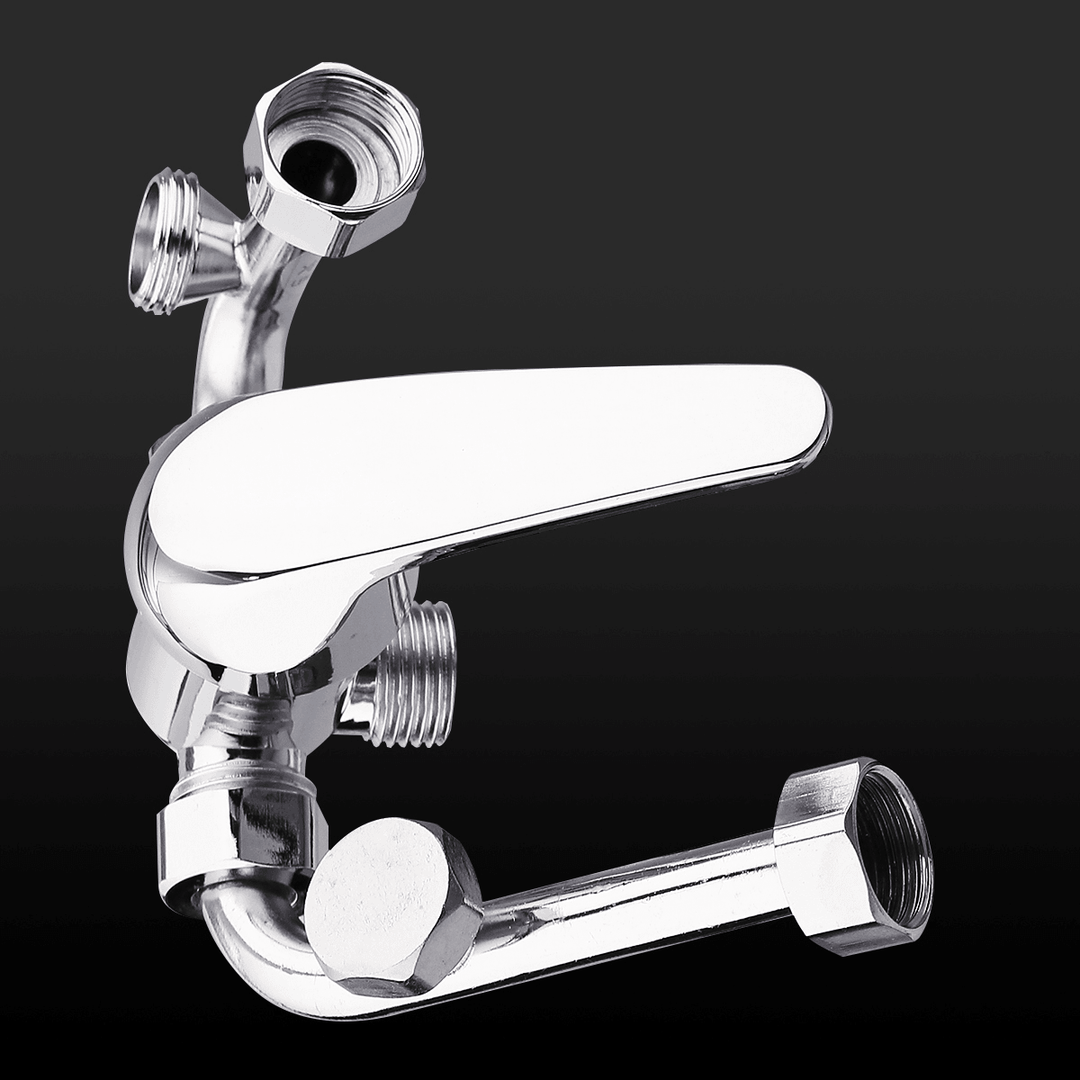 U Type Chrome Electric Water Heater Mixing Valve Single Handle Stainless Steel Bathroom Faucet Valve