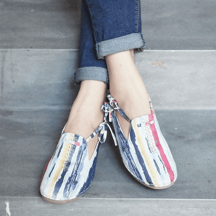 Lostisy Lace up Multicolor Comfy Soft Walking Casual Loafers