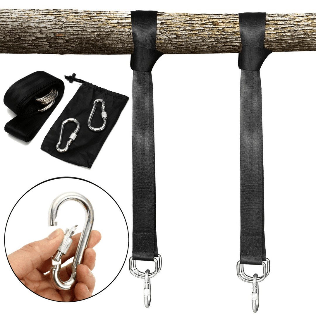 5Pcs Camping Hammock Swing Tree Sling Straps Set Heavy Duty Outdoor Accessory Garden Recreation