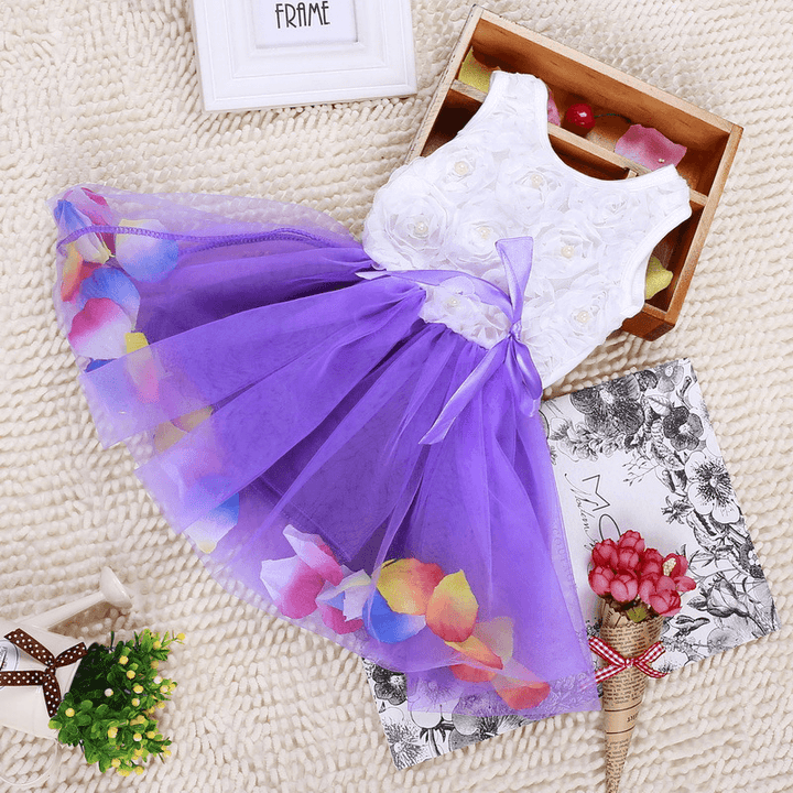 Children'S Wear, Children'S Color, Hem, Small Petal Dress, Princess Girl Skirt