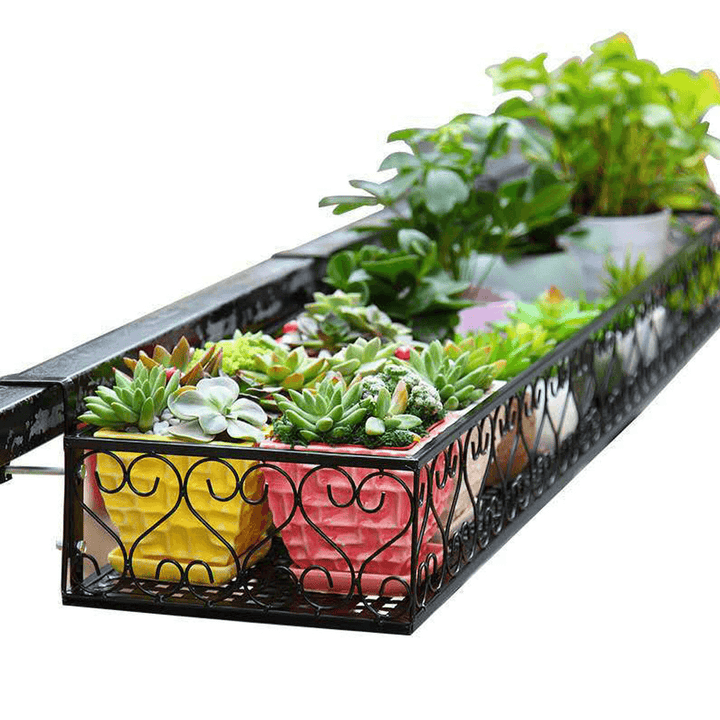 Flower Pot Stand Rack-Mounted Balcony Wrought Iron Hanging for Home