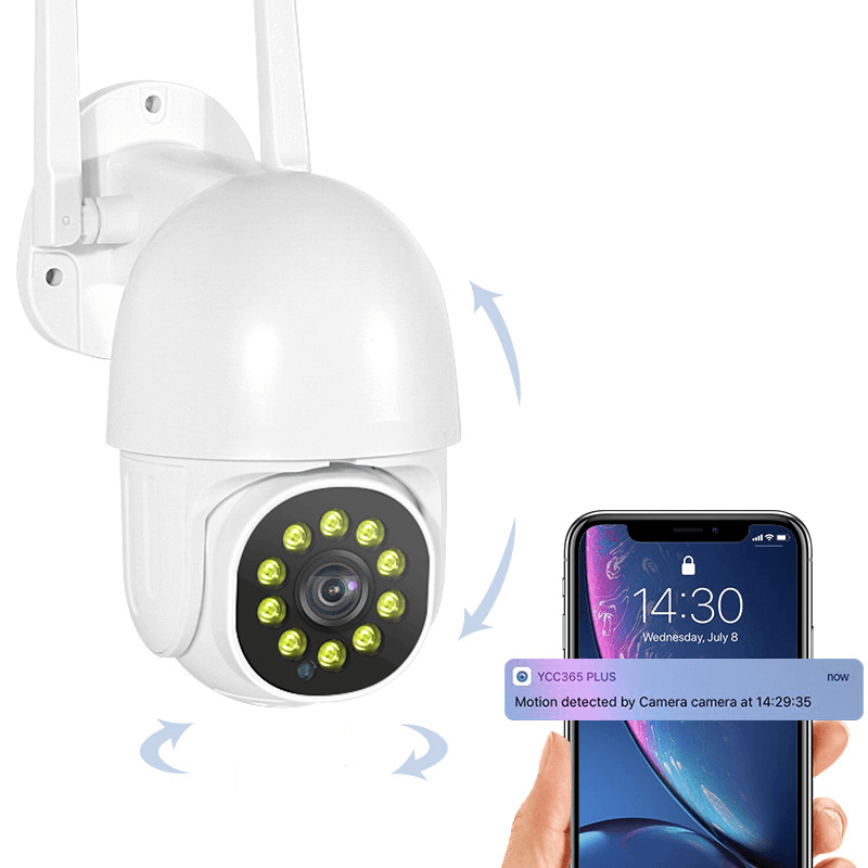 INQMEGA 1080P PTZ Speed Dome Wifi Wireless IP Camera IP66 Waterproof Night Vision Auto-Tracking Home Surveillance Outdoor IP Camera - EU Plug