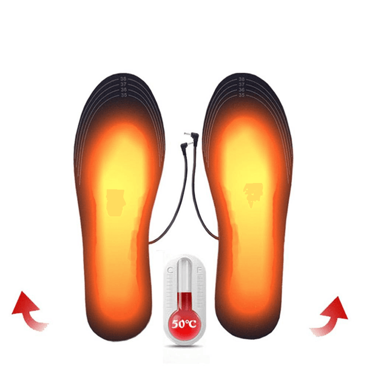 USB Charging Heated Shoe Insoles Washable Winter Foot Warmer Heated Insoles Cuttable Heater Pads