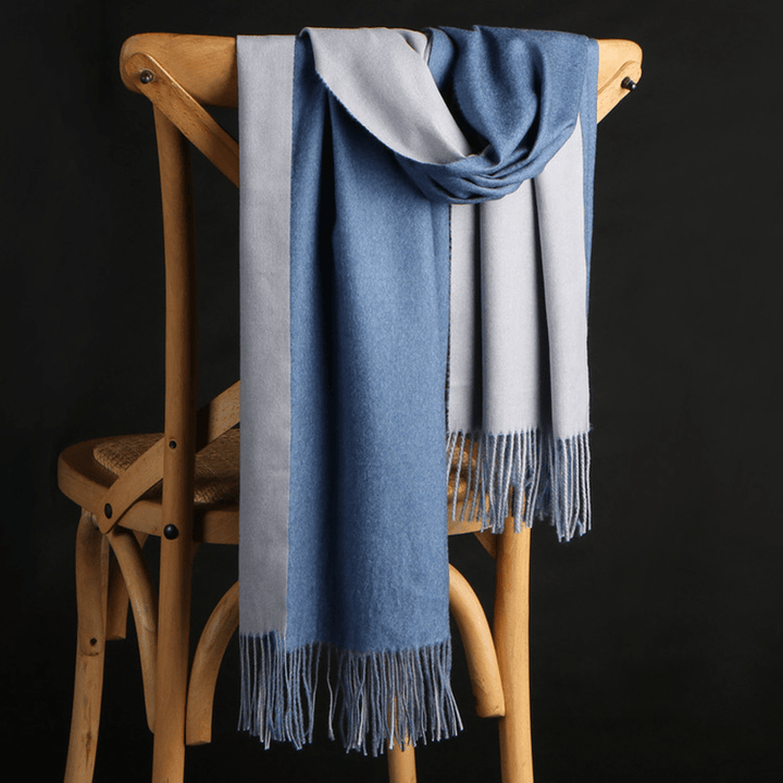 Double-Sided Cashmere Scarf Women Winter Korean Style Wild Tassel Shawl