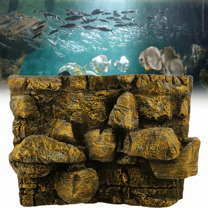 3D PU Rock Stone Aquarium Background Backdrop Reptile Board Fish Tank Decorations