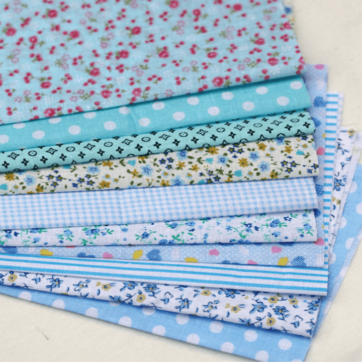 5Pcs/Set 19.7'' Series Fabric Cotton Bundles Fat Quarters Polycotton Material Florals Gingham Spots Non Woven Fabric