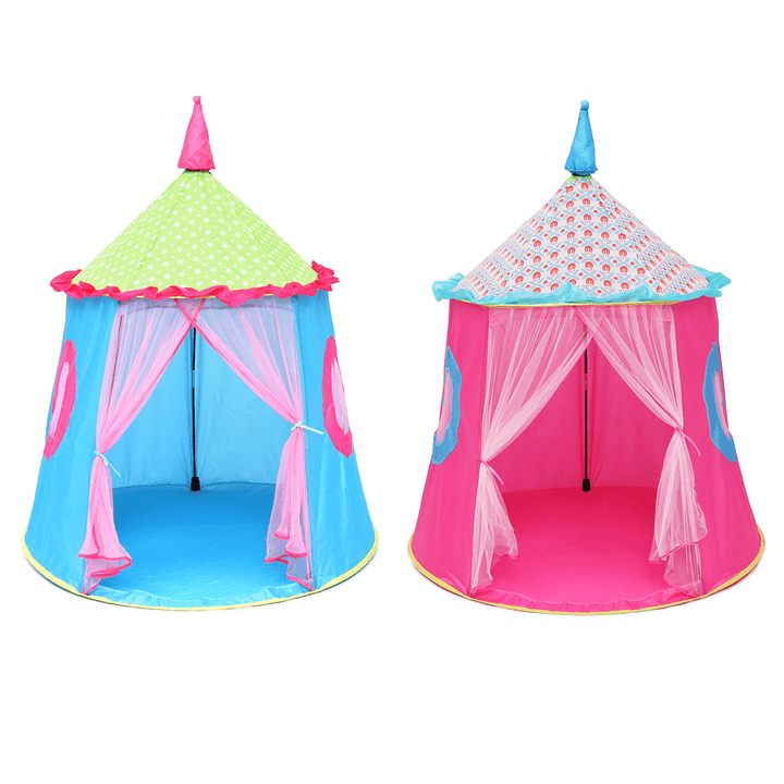 120X110Cm Kids Folding Play Tent Princess Indoor/Outdoor Castle Playhouse Game Tent for over Aged 3 GirlsÔºÜBoys Gifts