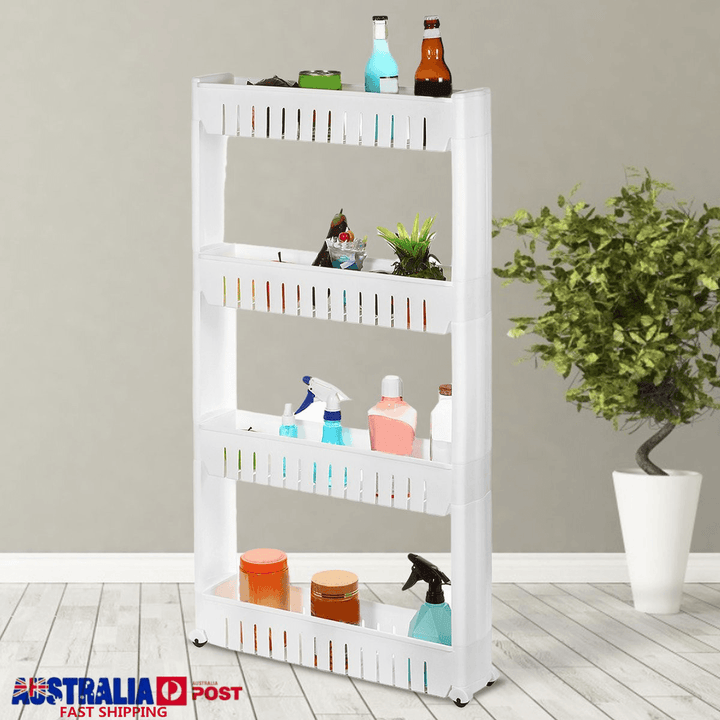 3/4 Layers Multi-Function Rack Shelf Portable Cart Storage for Kitchen Bathroom Arrangement