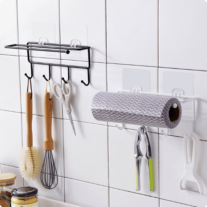 Tissue Storage Holder Towel Rack Hook Holder Kitchen Bathroom Shelf Hanging