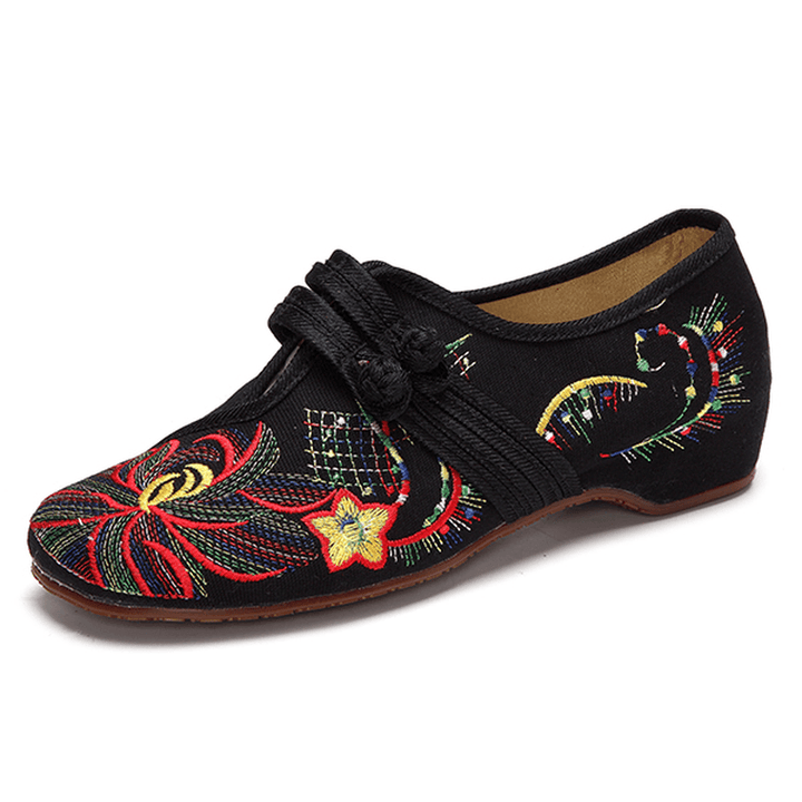 US Size 5-12 Women Casual Embroidery Floral Slip on Outdoor Flat Shoes - MRSLM