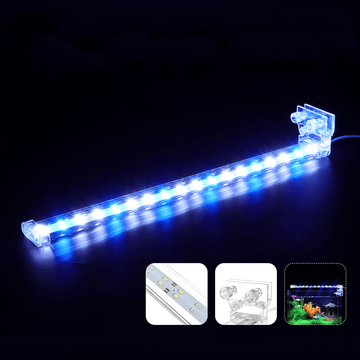 3/6/9/12W LED Aquarium Clip Light Fish Tank Aquatic Plant Lamp Decor 110-240V