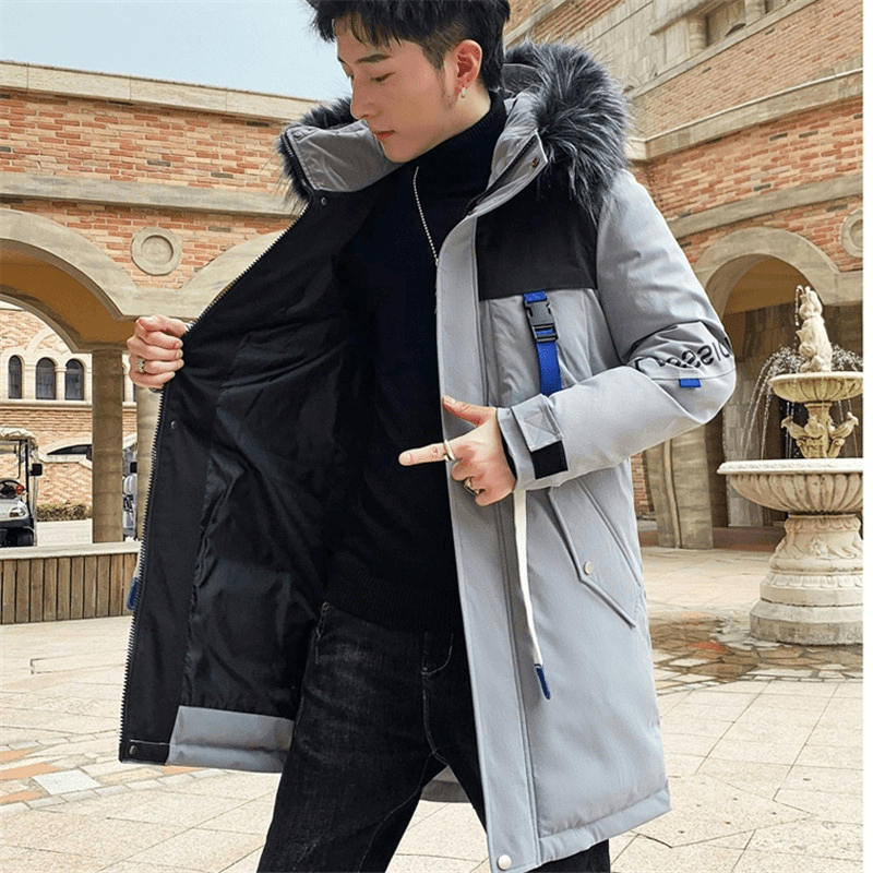 Men'S Mid-Length Padded Warm Padded Jacket