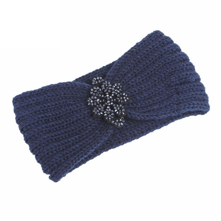 Handmade Crystal Beaded Wool Knitted Headband