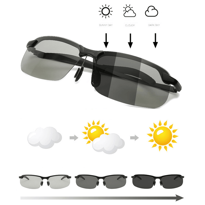 Sunglasses Day and Night Dual Use Color-Changing Glasses Night Vision Driving Fishing Glasses