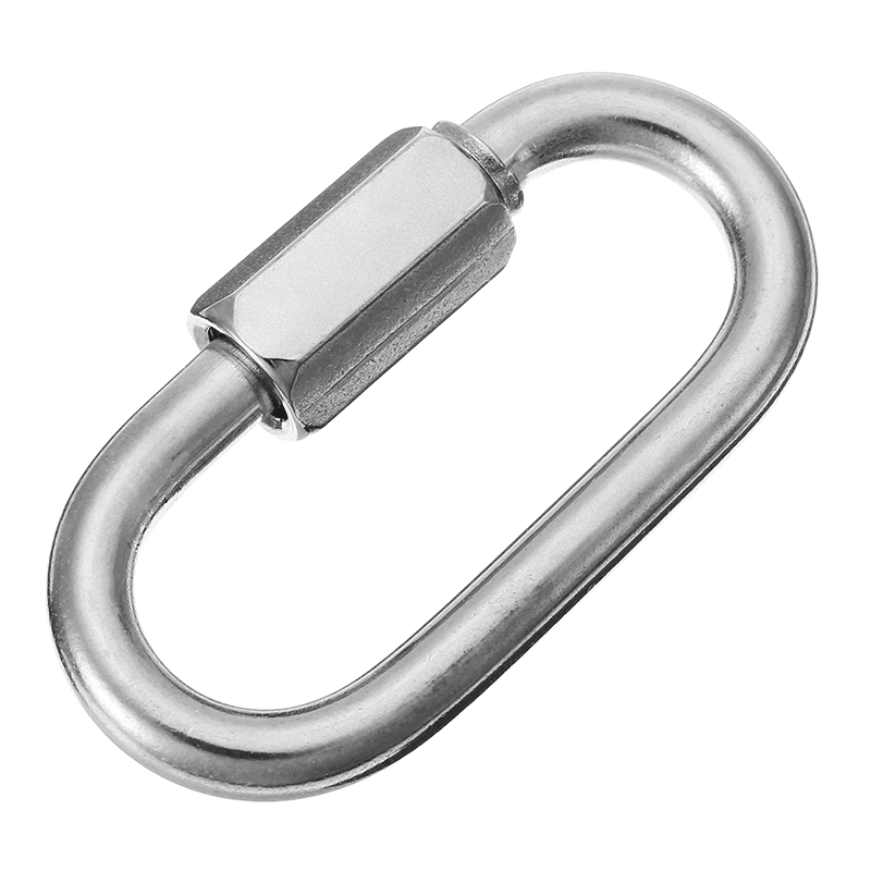 5Mm 304 Stainless Steel Quick Link Marine Oval Thread Carabiner Chain Connector Link