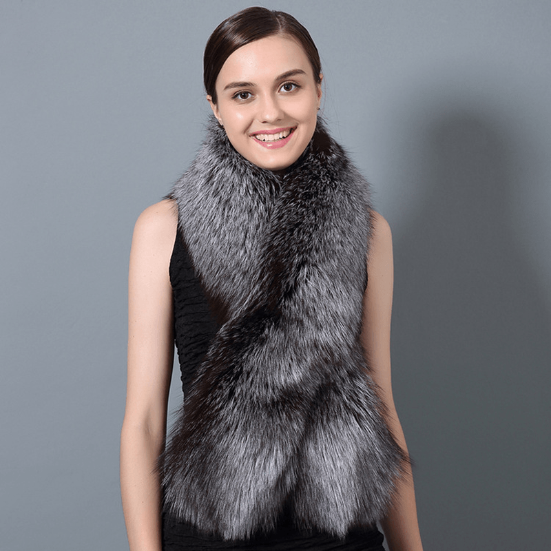 Korean Fashion All-Match Fur Scarf Ladies Winter Fox Fur Collar Thick Warm Fur Collar