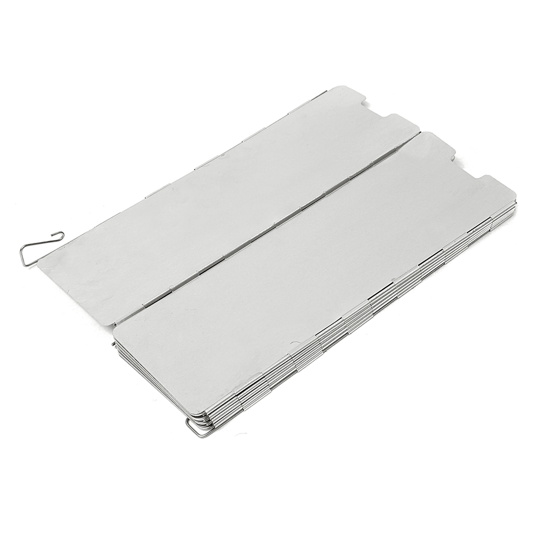 Camping 10 Plates Folding Wind Shield Picnic BBQ Cooking Gas Stove Aluminum Board Screen