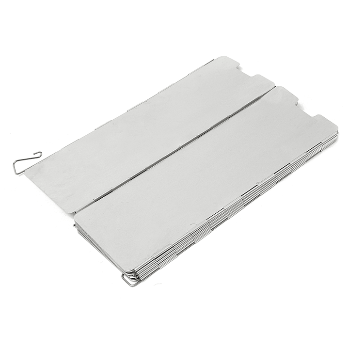 Camping 10 Plates Folding Wind Shield Picnic BBQ Cooking Gas Stove Aluminum Board Screen