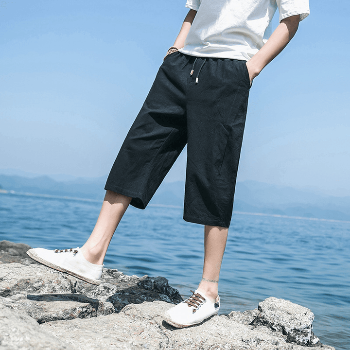 Mens Pants Youth Loose Large Size Casual Pants Sports Shorts