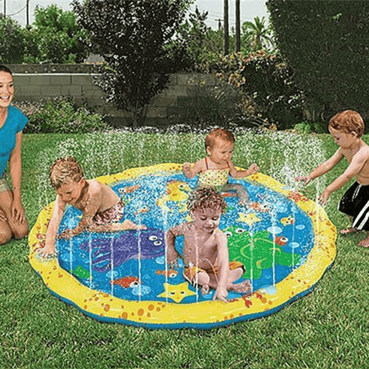 100CM Inflatable Children'S Lawn Splash Sprinkler Mat Play Pad with PVC Material for Outdoor