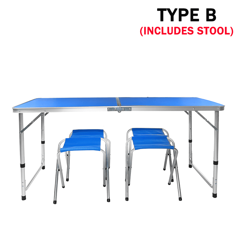 1.2M Blue Folding Table Portable Indoor Outdoor BBQ Picnic Party Camp Tables - MRSLM