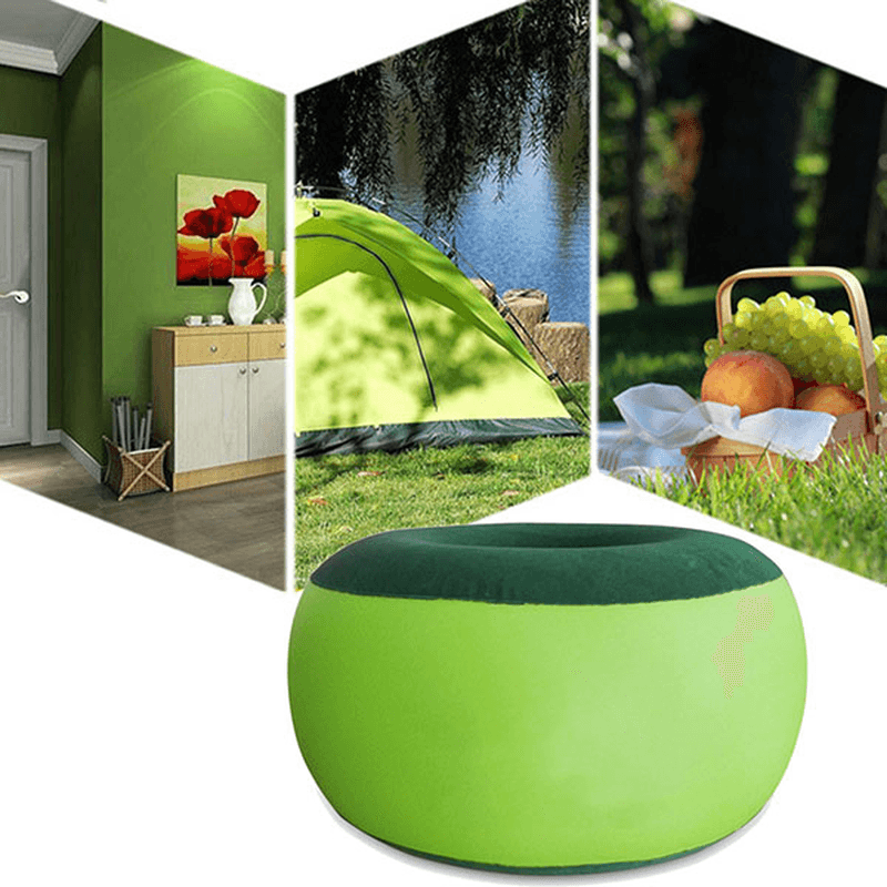 Portable Inflatable Chair Outdoor Plush Pneumatic Stool Bean Bag round Shape Home Furniture