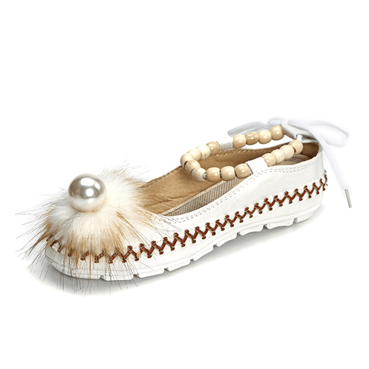 Women Beading Colorful Flats Loafers - MRSLM