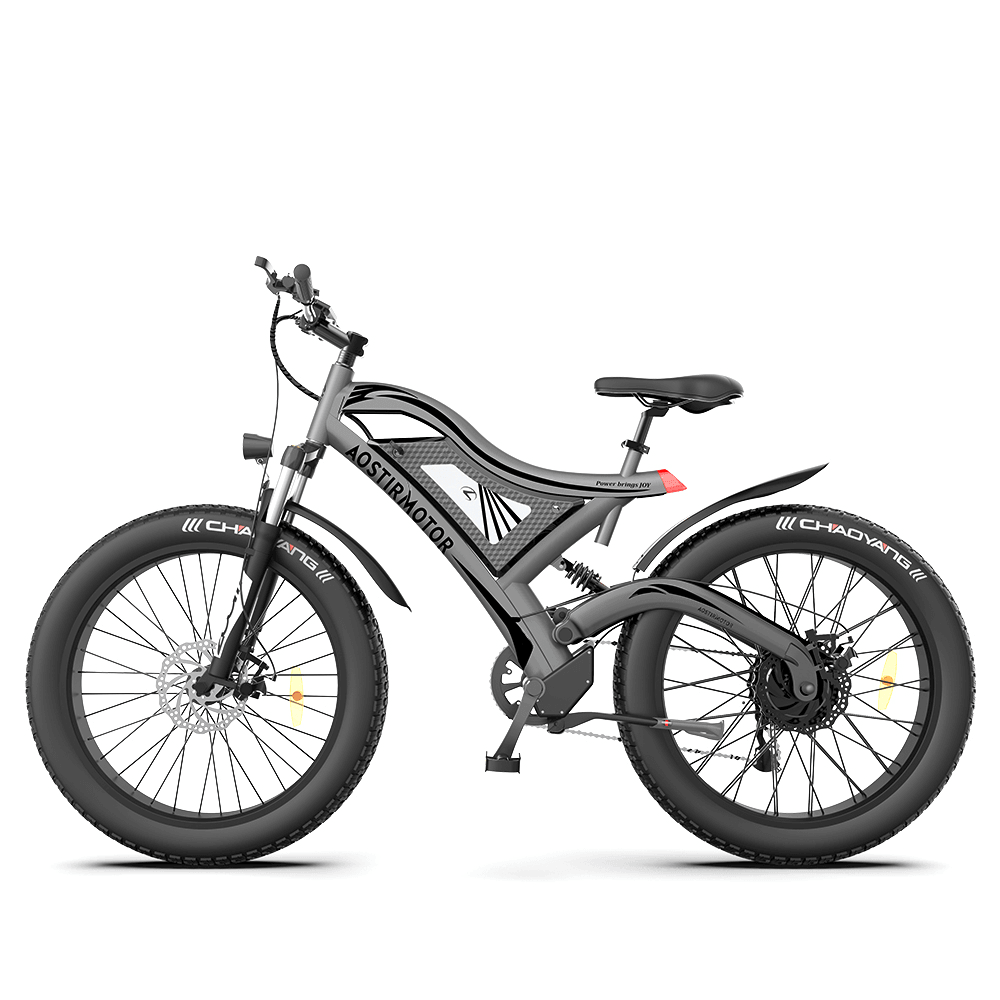 [US DIRECT] AOSTIRMOTOR S18 Electric Bike 26Inch 750W 48V 15Ah 45Km/H Max Speed 25-35Km Mileage 120Kg Max Load Mountain Fat Tire Electric Bicycle