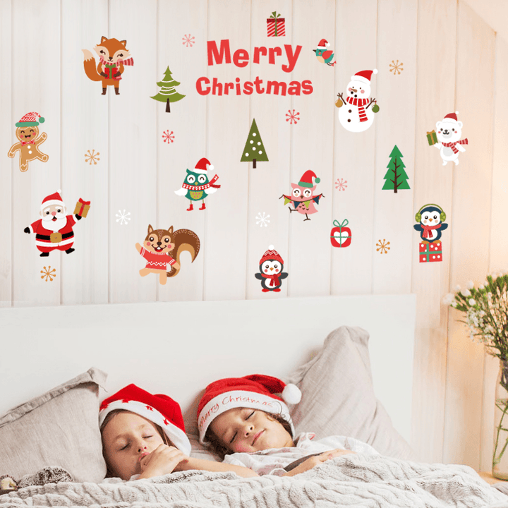 Miico SK6038 Christmas Sticker Novetly Cartoon Wall Stickers for Kids Room Decoration Christmas Party