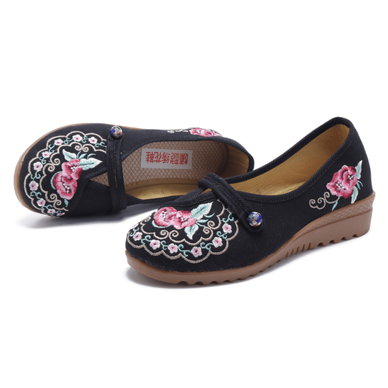 Flower Embroidery Comfortable Soft Flats