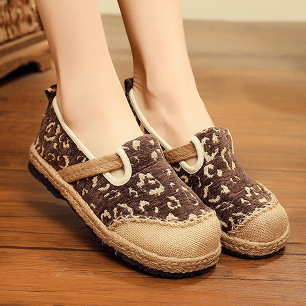 Women Linen Handmade Espadrille Comfy Wearable Casual Loafers