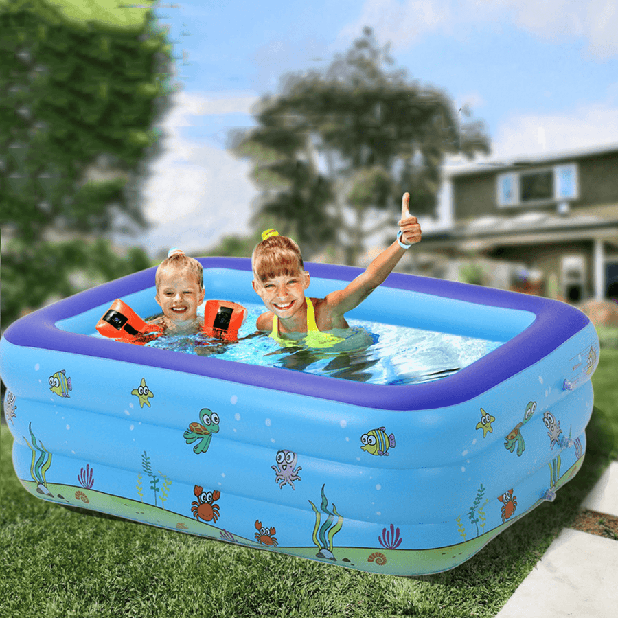 Yingtai 1.3M/1.8M/2.1M Three-Ring Rectangular Children'S Inflatable Swimming Pool for Outdoor - MRSLM