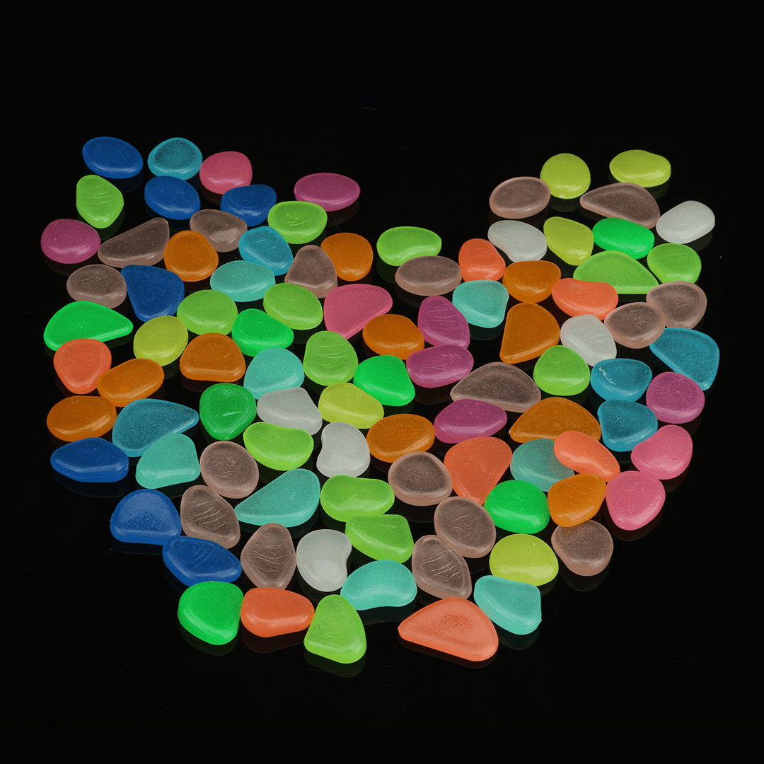 100Pcs Luminous Stones Pebble Gardening Aquarium Landscaping Pebble Villa Decorations