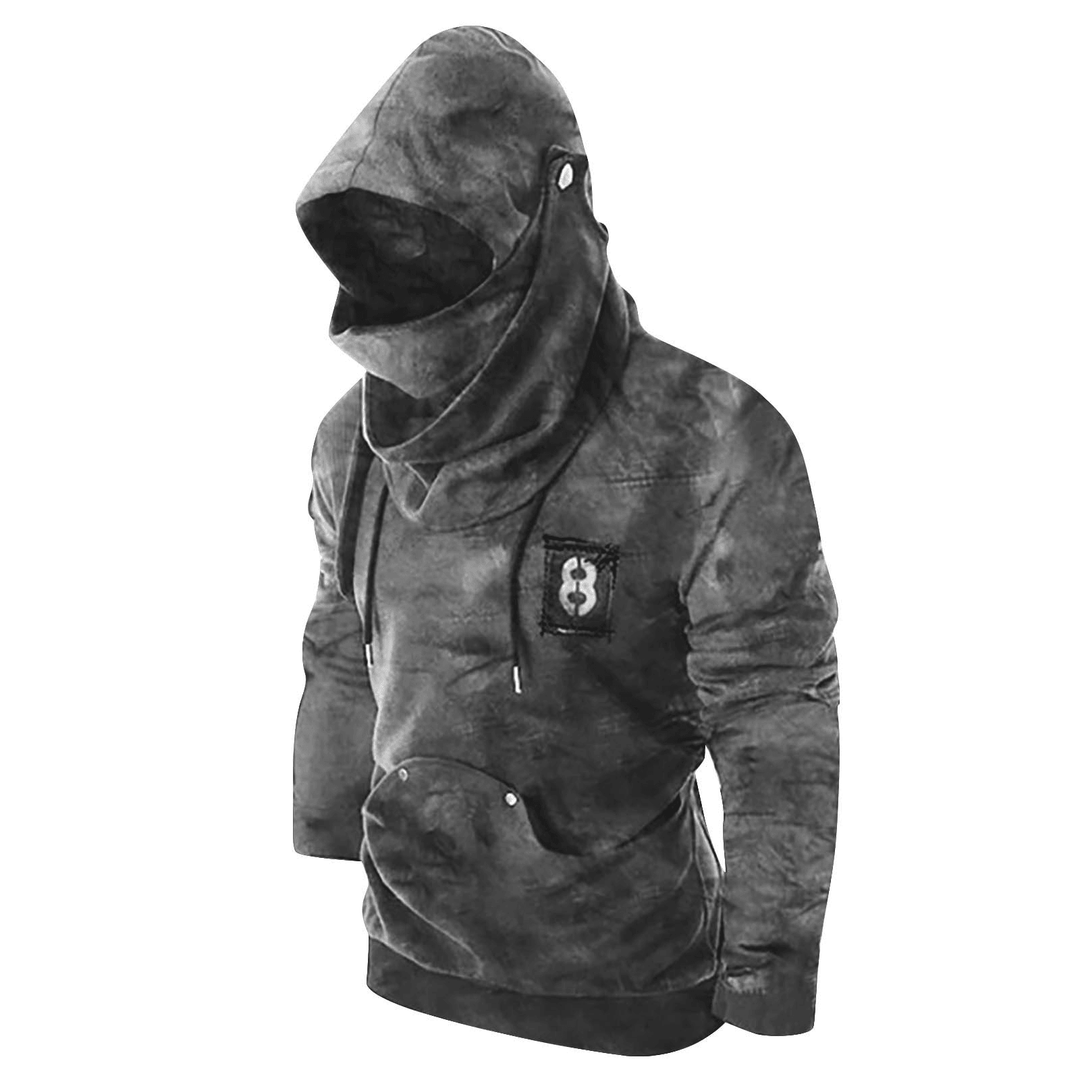 Fashionable Style Fried Street Long-Sleeved Masked Hoodie