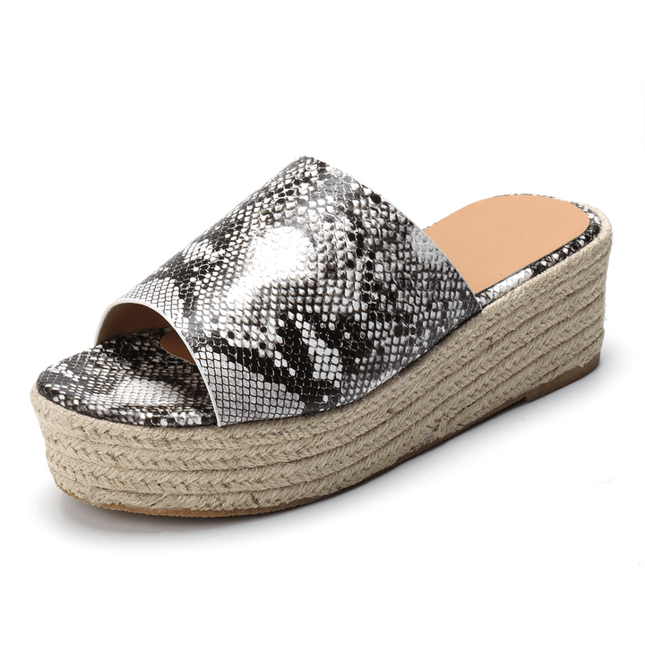 Serpentine Soft Comfortable round Toe Wedge Comfy Slippers