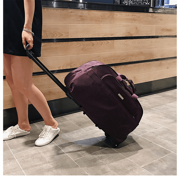 High Capacity Travel Duffle Luggage Trolley Bag with Wheels Rolling Suitcase Travel Bags Carry-On Bag