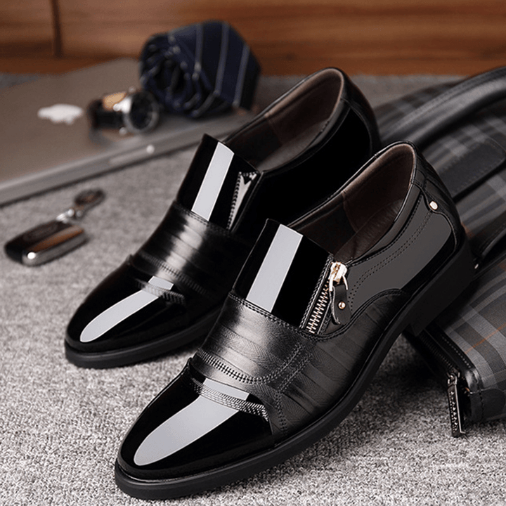 Men Comfy Pointed Toe Leather Business Formal Shoes