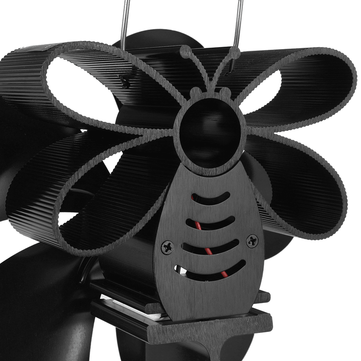 5 Blades Stove Fan Silent Motors Heat Powered Stove Fan Eco Stove Fan for Gas/Pellet/Wood/Log Stoves