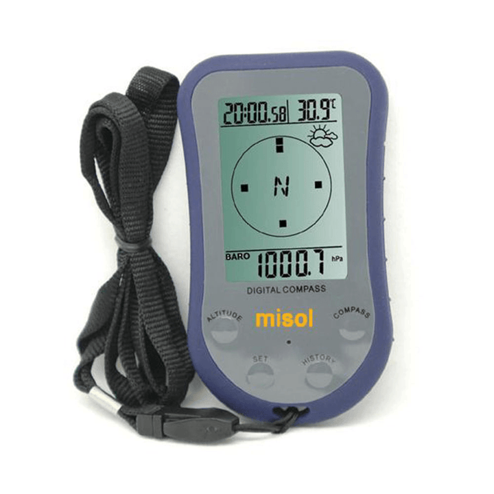 Misol WS-110 Waterproof LED Digital Thermometer Compass Outdoor Altimeter Altitude Meter Barometer