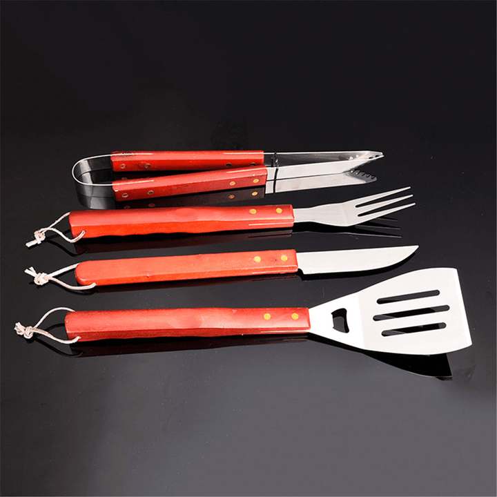 Ipree¬Æ 8Pcs BBQ Tools Set Stainless Steel Tableware Barbecue Grilling Accessories Kit with Portable Case for Outdoor Camping