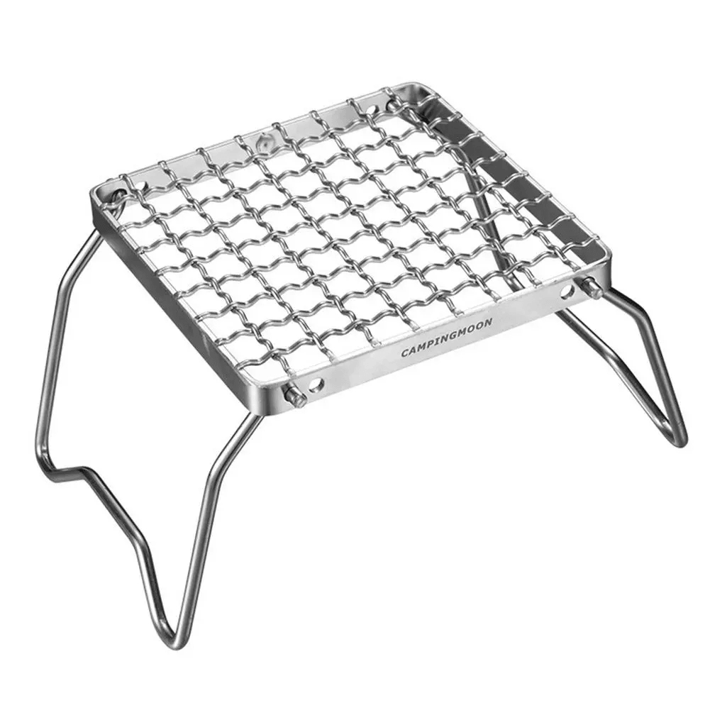 CAMPINGMOON Mini Folding Family Party Barbecue Grill Outdoor Stainless Steel Portable Barbecue Grill Garden Rack Lightweight Kitchen Tools