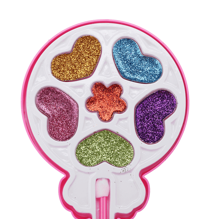 Girls Make-Up Toy Set Lollipop Shaped Princess Pink Beauty Cosmetics Compact Kids Gift