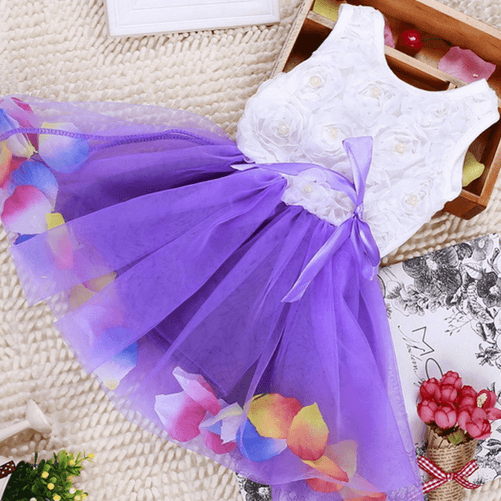 Children'S Wear, Children'S Color, Hem, Small Petal Dress, Princess Girl Skirt